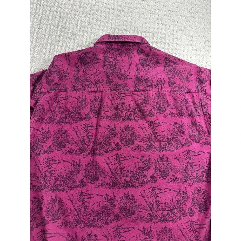 RARE Levi’s Sutter Creek M | 80s Magenta Forest | Hidden Placket + MOP‎ Buttons